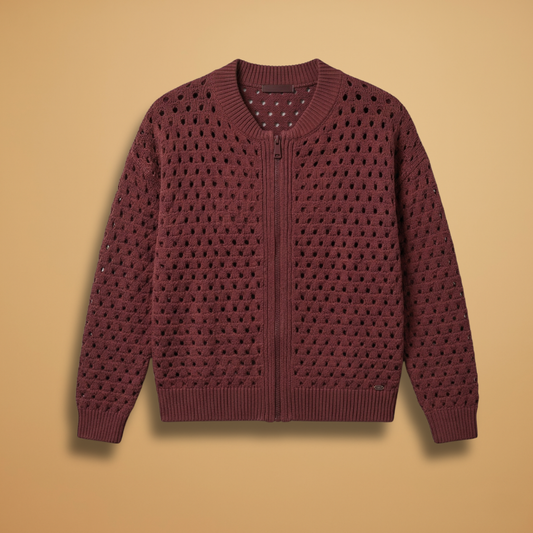 Cardigan with zip fastening and cutout details for Women