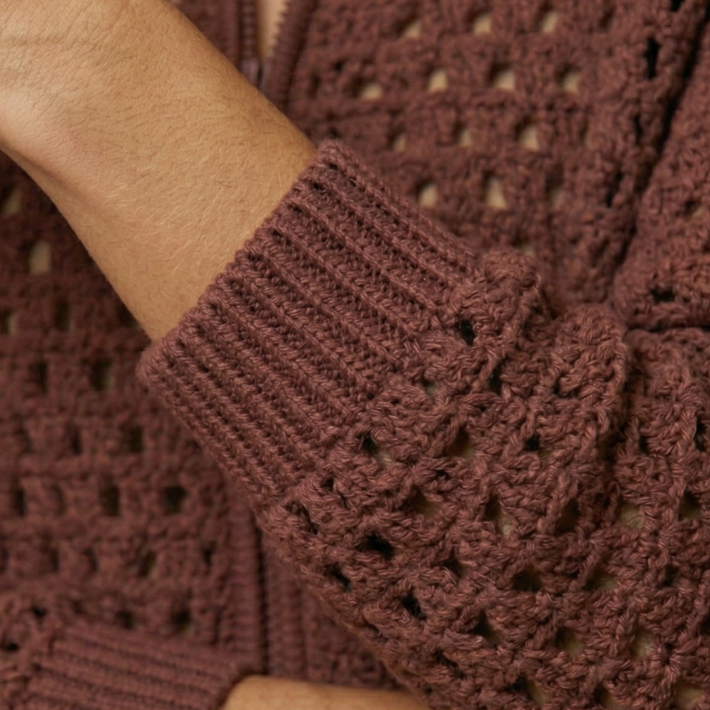 Cardigan with zip fastening and cutout details for Women