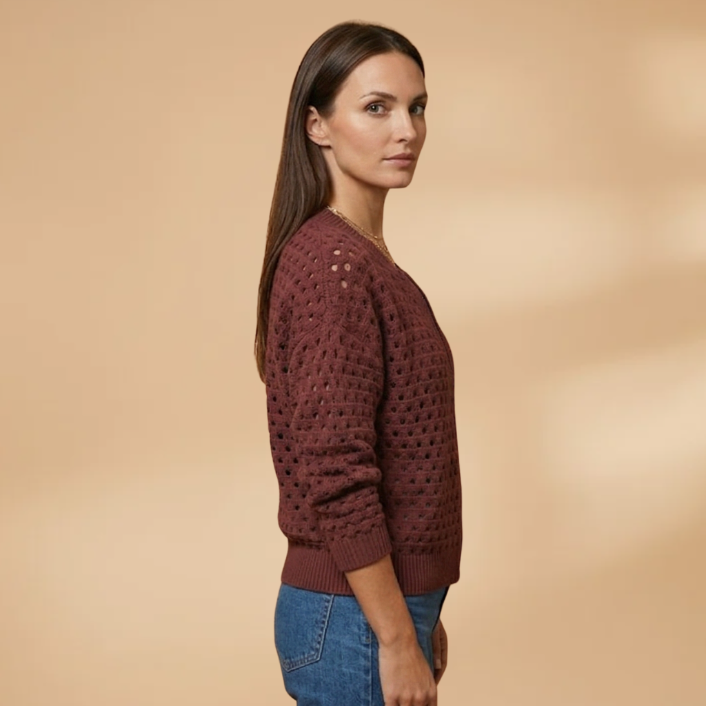 Cardigan with zip fastening and cutout details for Women
