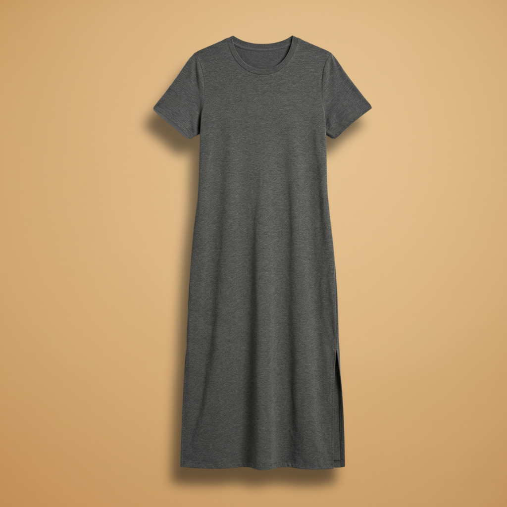 Casual Round Neck Maxi Dress with Flowy Fit and Easy Care for Women