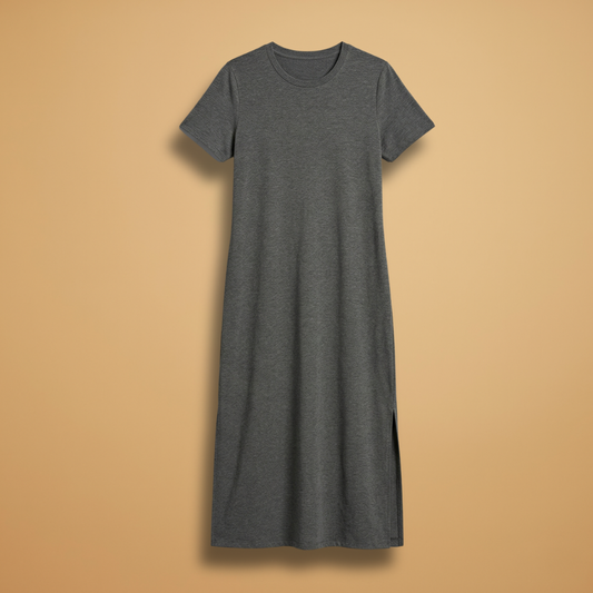 Casual Round Neck Maxi Dress with Flowy Fit and Easy Care for Women
