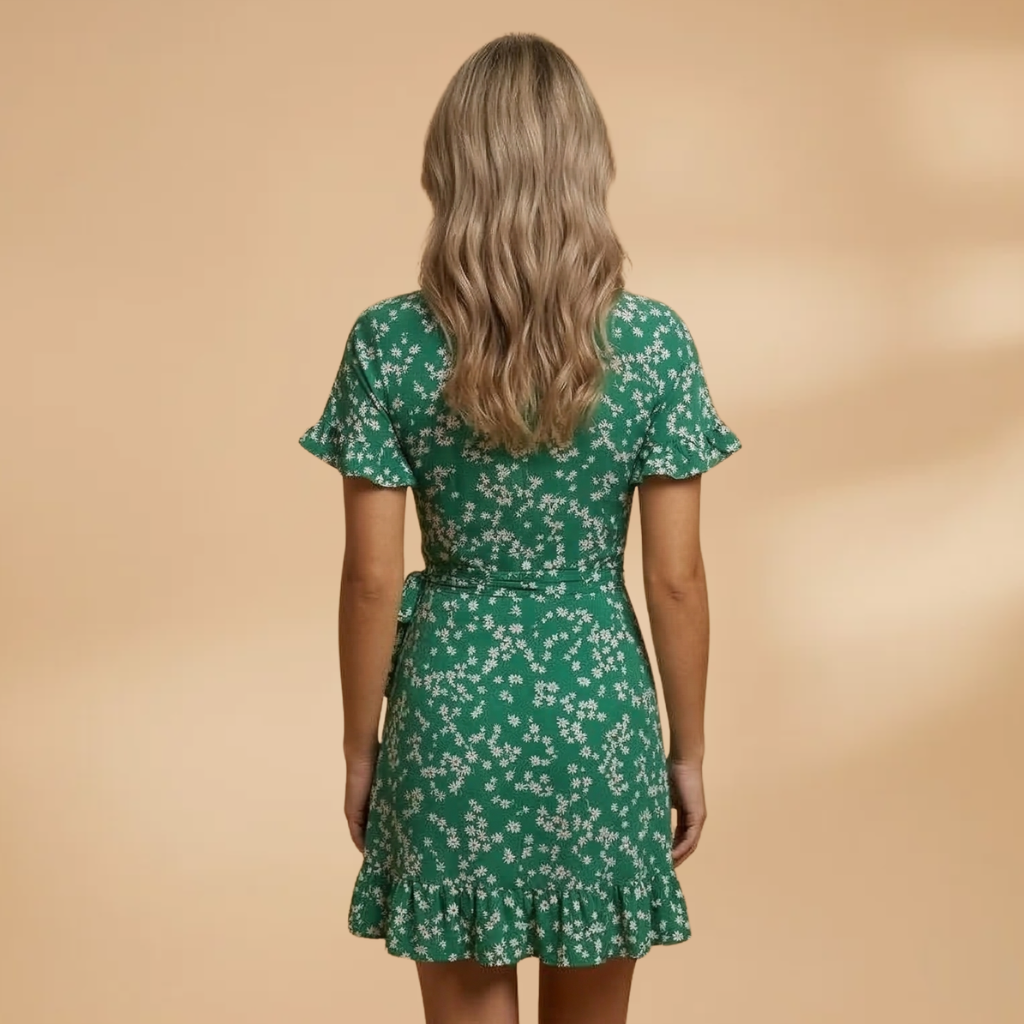 Dress with Floral Print and Ruffled Hem for Women