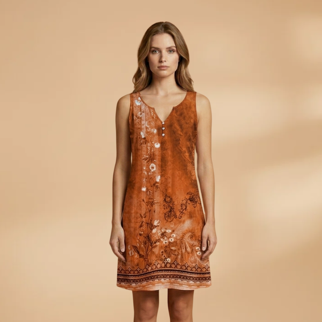 Dress Round Neckline and Sleeveless Design for Women