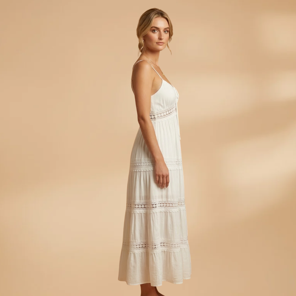Dress with Spaghetti Straps and Ankle-Length Hem for Women