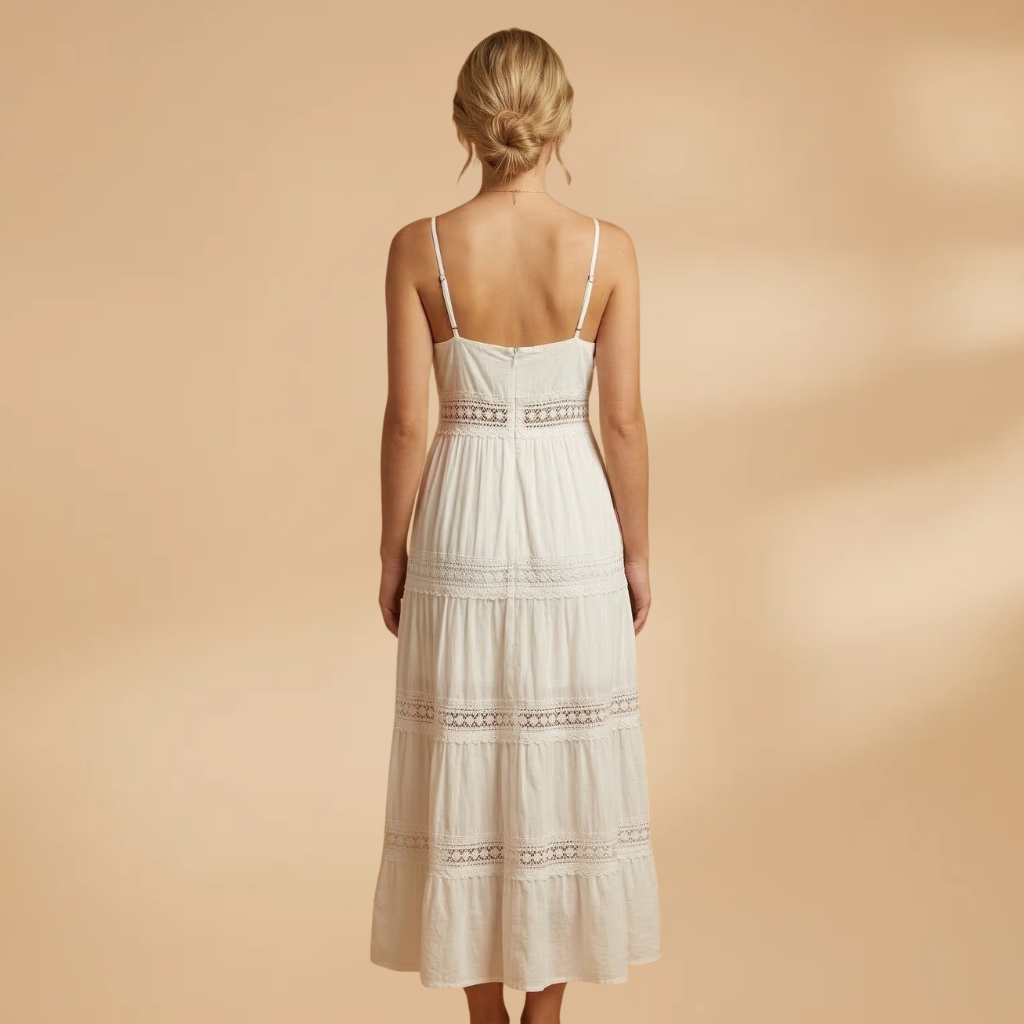 Dress with Spaghetti Straps and Ankle-Length Hem for Women