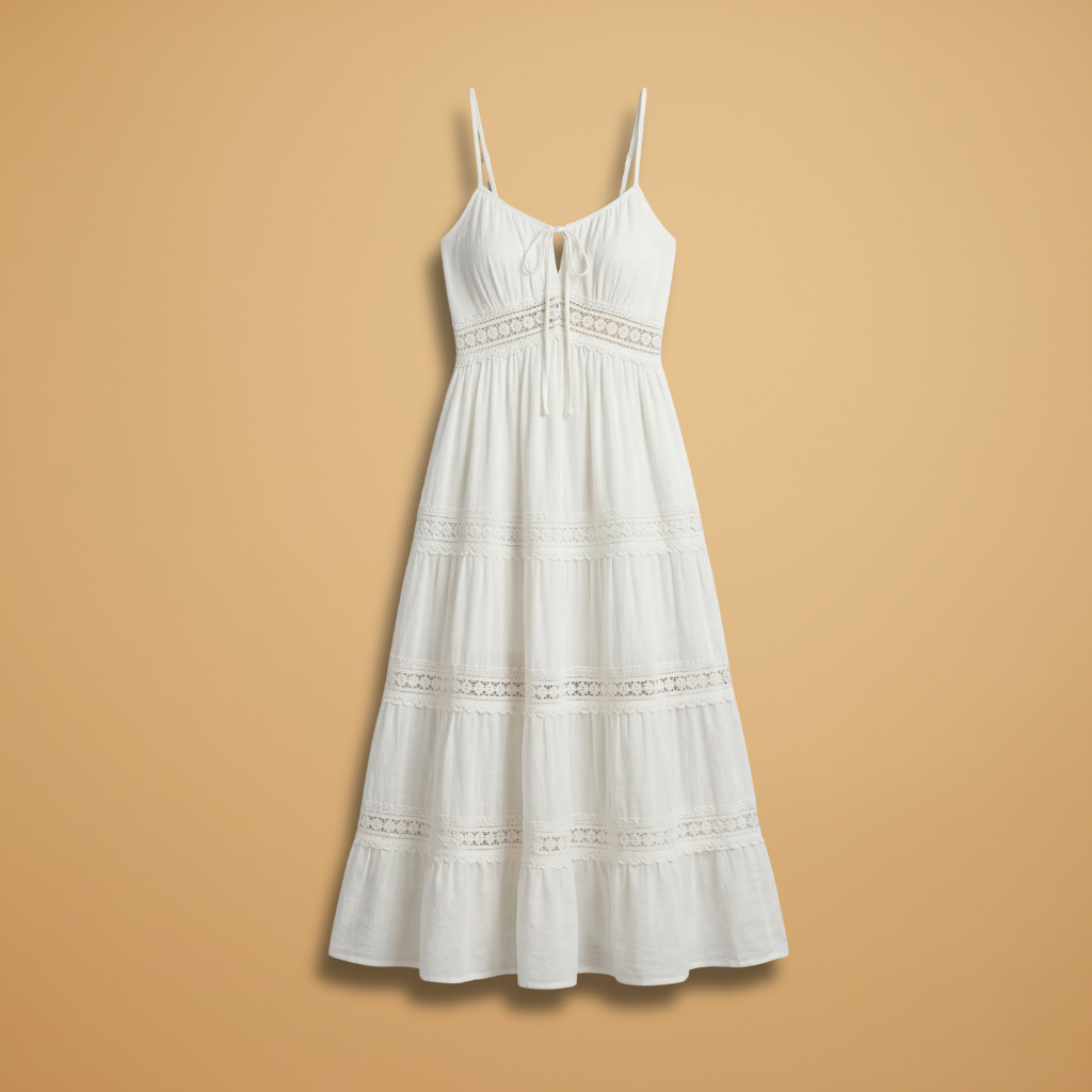 Dress with Spaghetti Straps and Ankle-Length Hem for Women