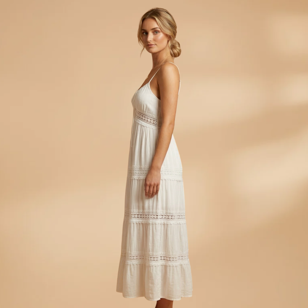 Dress with Spaghetti Straps and Ankle-Length Hem for Women