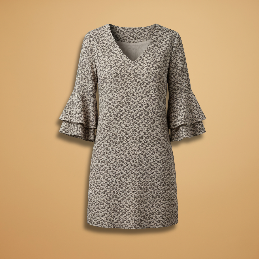 Dress V-Neckline and Wide Sleeves for Women