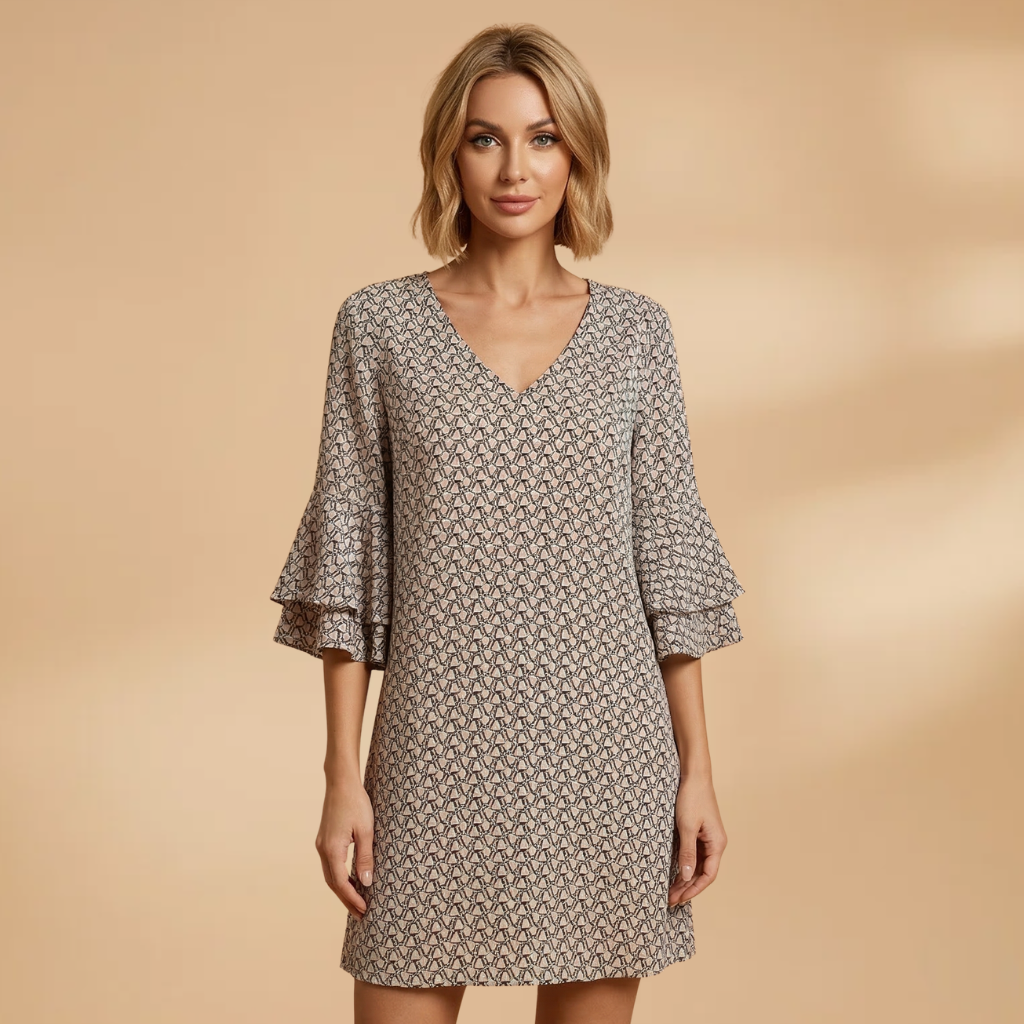 Dress V-Neckline and Wide Sleeves for Women