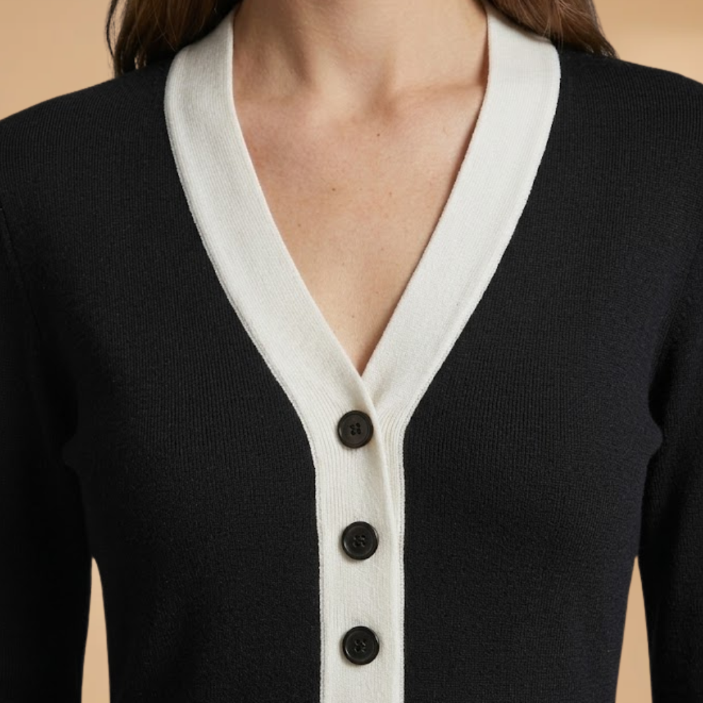 Dress with a V-neckline and long sleeves for Women