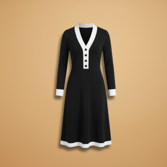 Dress with a V-neckline and long sleeves for Women