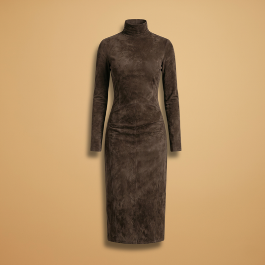 Dress with long sleeves and an asymmetrical hem for Women
