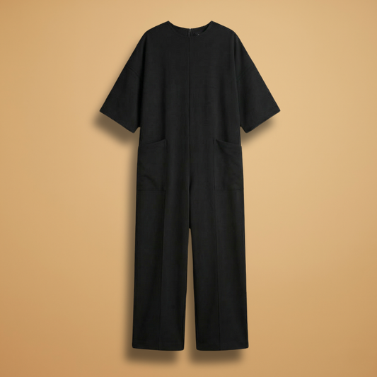 Jumpsuit with mid-length sleeves and a circular pendant for Women
