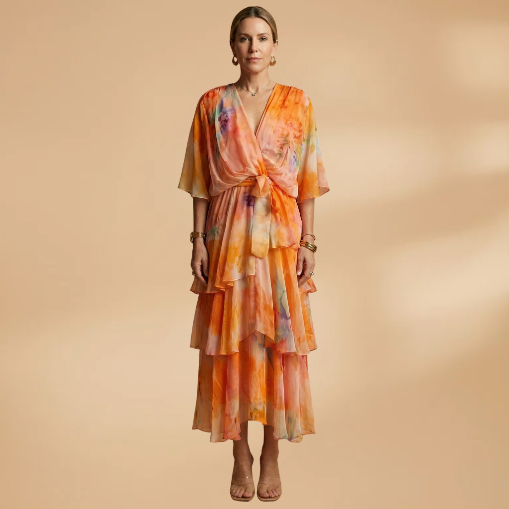 Maxi Dress with Bohemian Print and Flowing Silhouette for Women