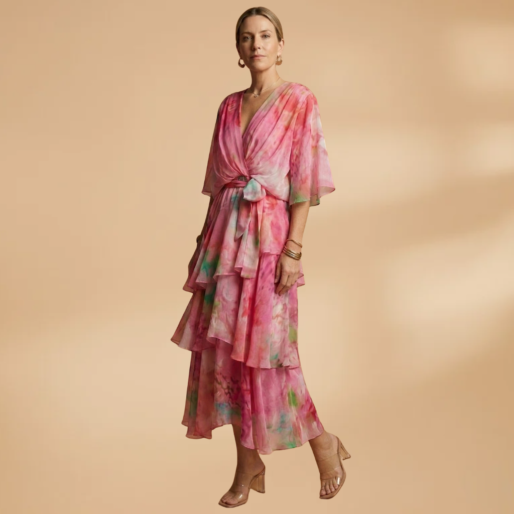 Maxi Dress with Bohemian Print and Flowing Silhouette for Women