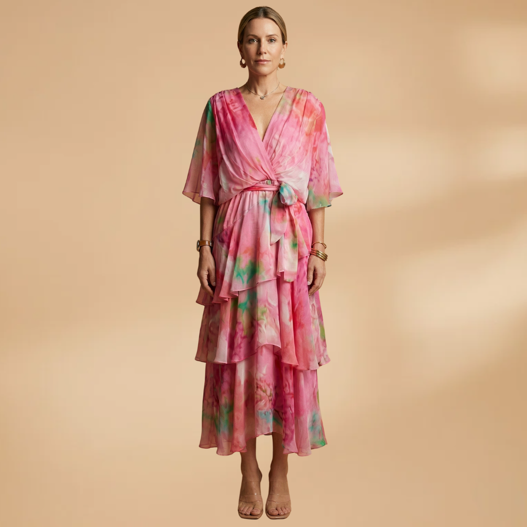 Maxi Dress with Bohemian Print and Flowing Silhouette for Women
