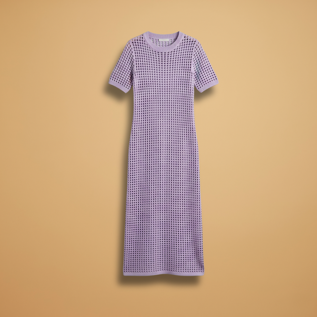 Maxi Dress with Strappy Inner and Perforated Overlay for Women