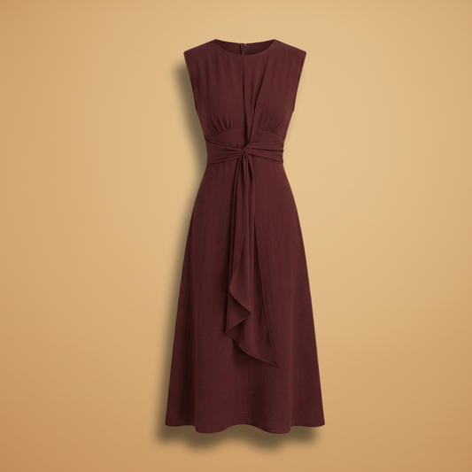 Sleeveless Maxi Dress with Round Neck and Comfortable Fit for Women