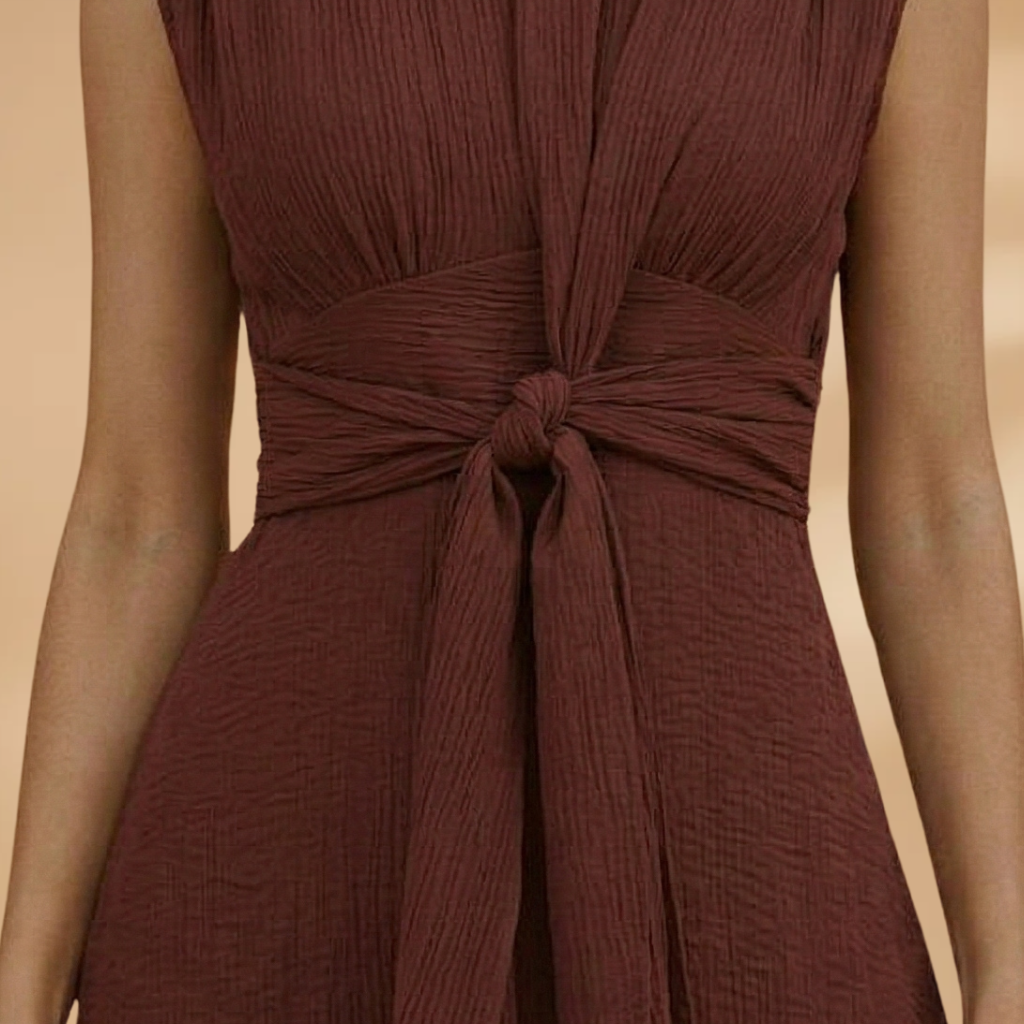 Sleeveless Maxi Dress with Round Neck and Comfortable Fit for Women
