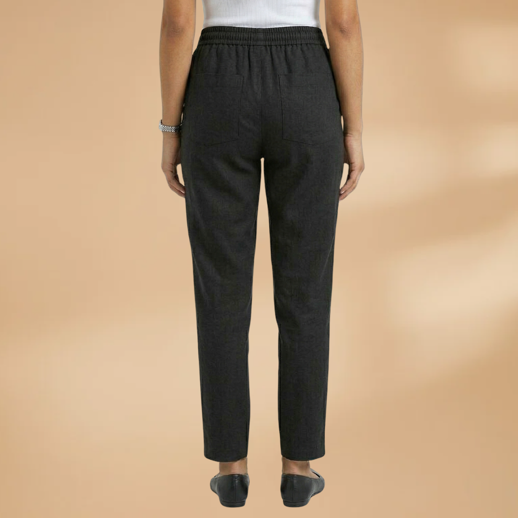 Trousers with Elastic Waistband and Adjustable Drawstring for Women
