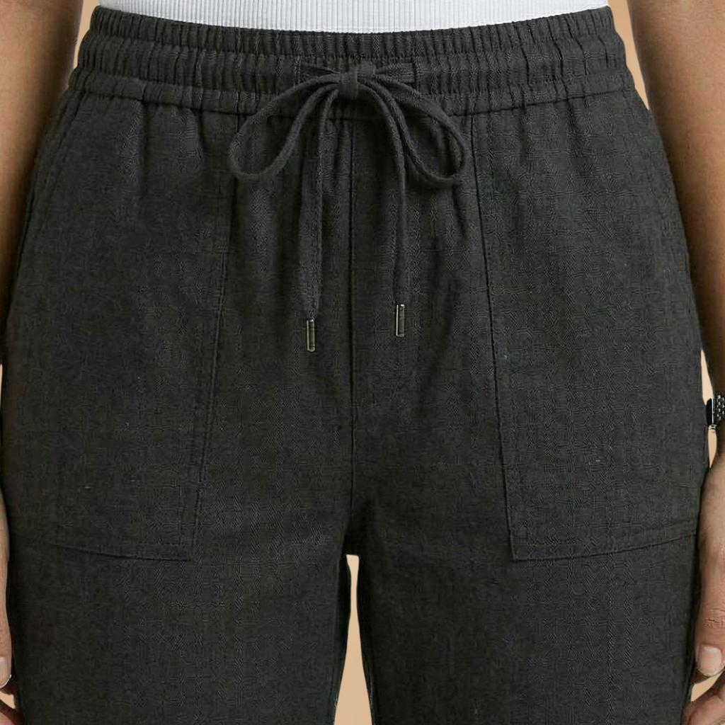 Trousers with Elastic Waistband and Adjustable Drawstring for Women