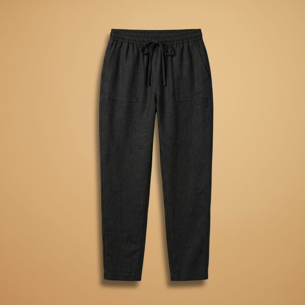 Trousers with Elastic Waistband and Adjustable Drawstring for Women