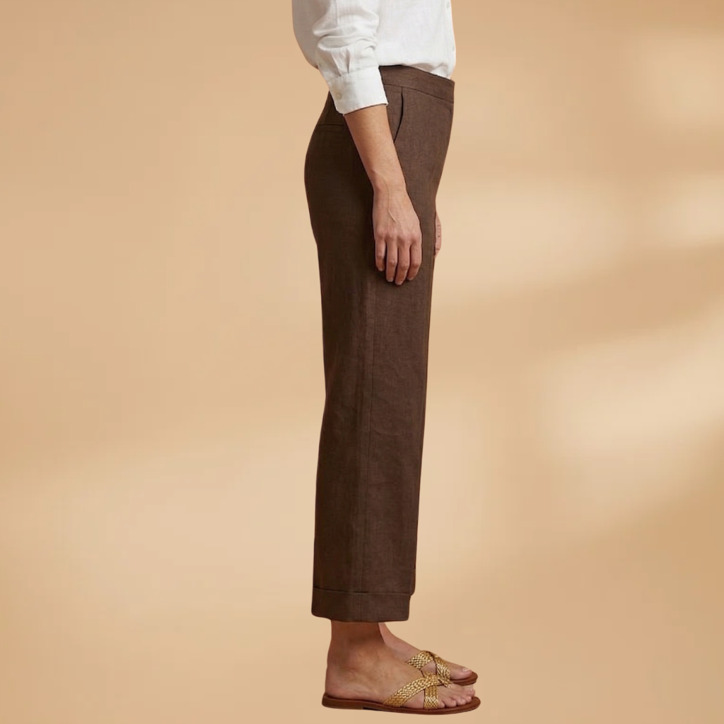 Trousers Side Pockets and Straight Legs for Women