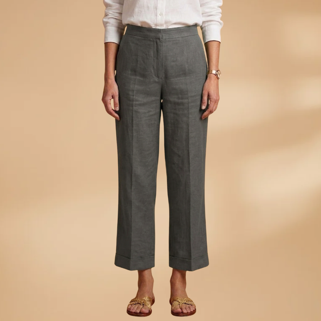 Trousers Side Pockets and Straight Legs for Women