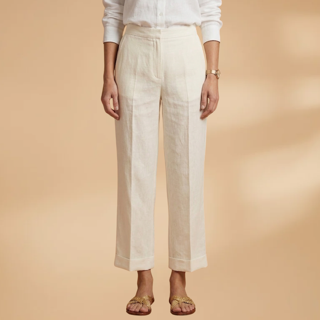 Trousers Side Pockets and Straight Legs for Women