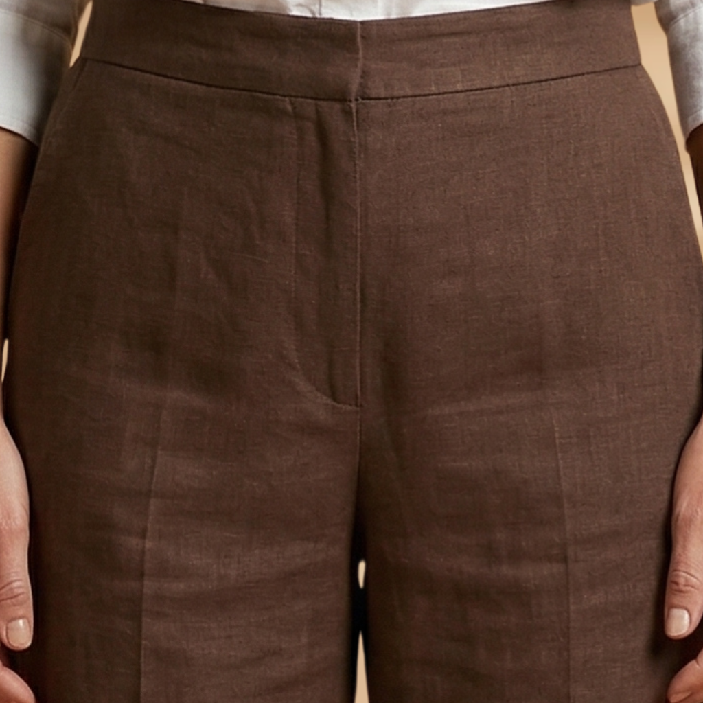 Trousers Side Pockets and Straight Legs for Women