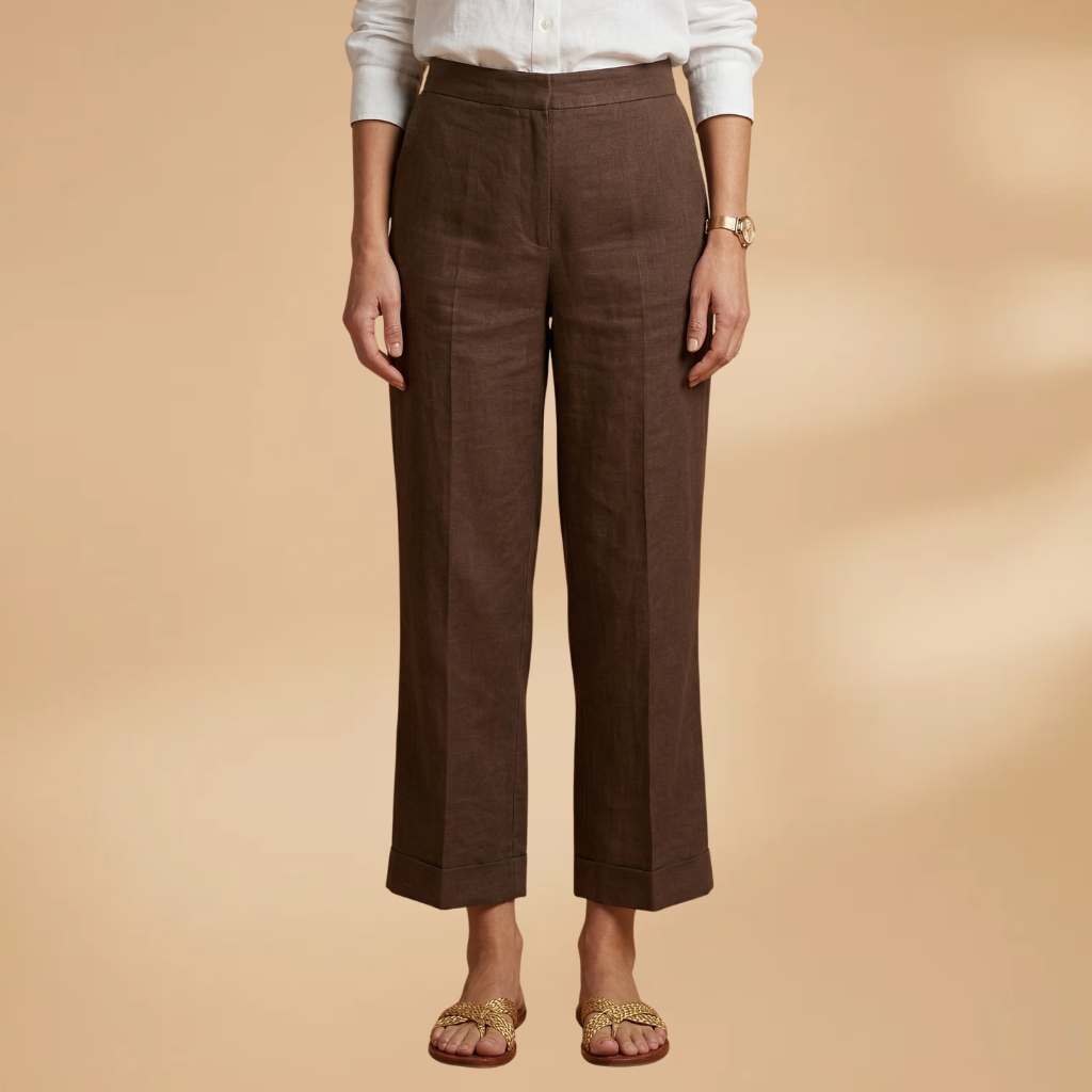 Trousers Side Pockets and Straight Legs for Women