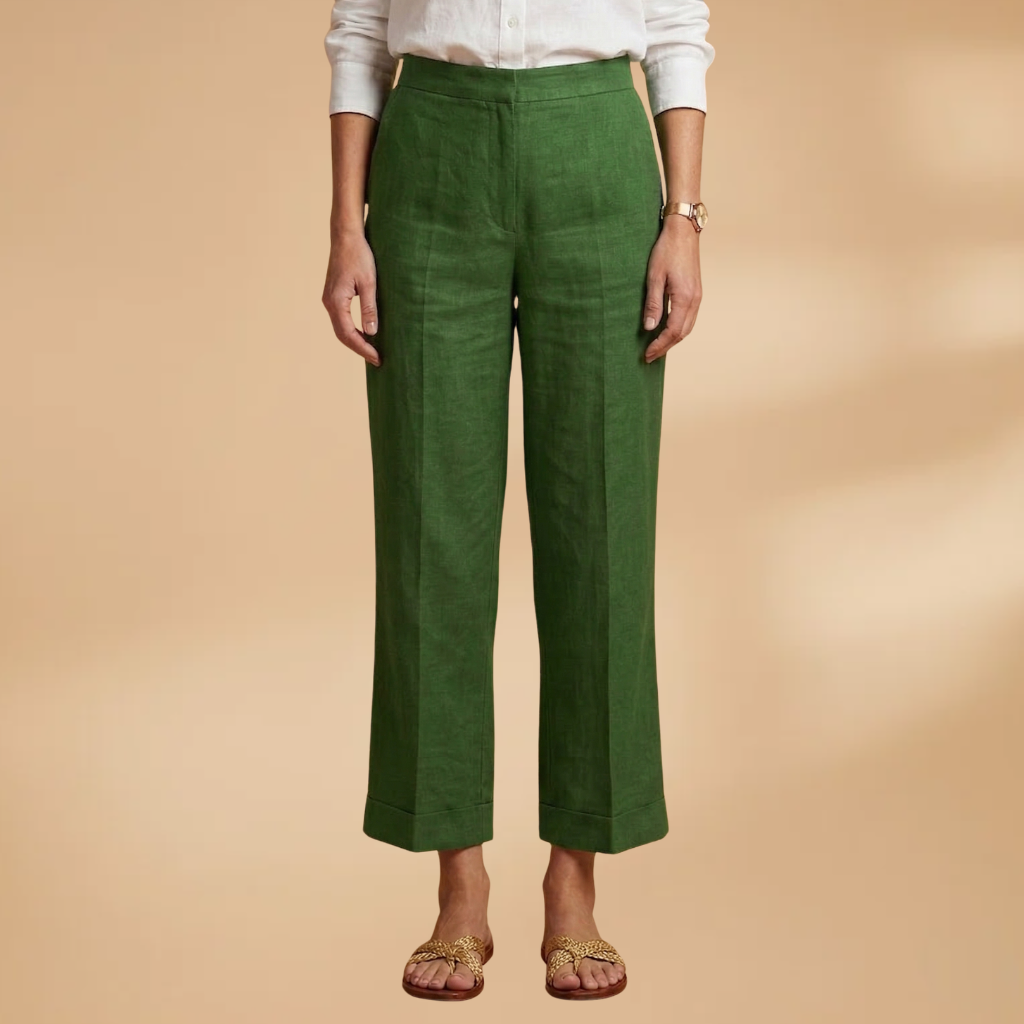 Trousers Side Pockets and Straight Legs for Women