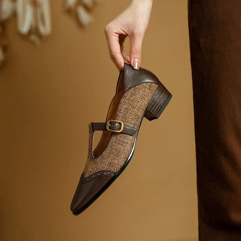 Mary Jane Shoes For Women | Minimalist Buckle T-Strap Loafer