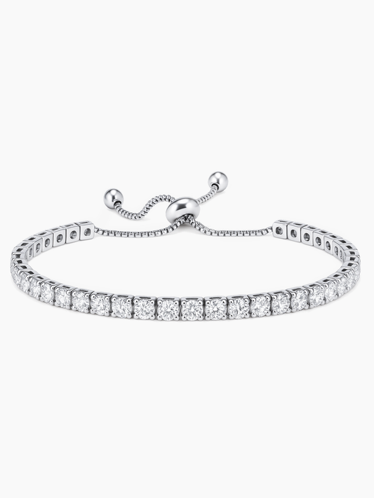 18K White Gold Plated Tennis Bracelet