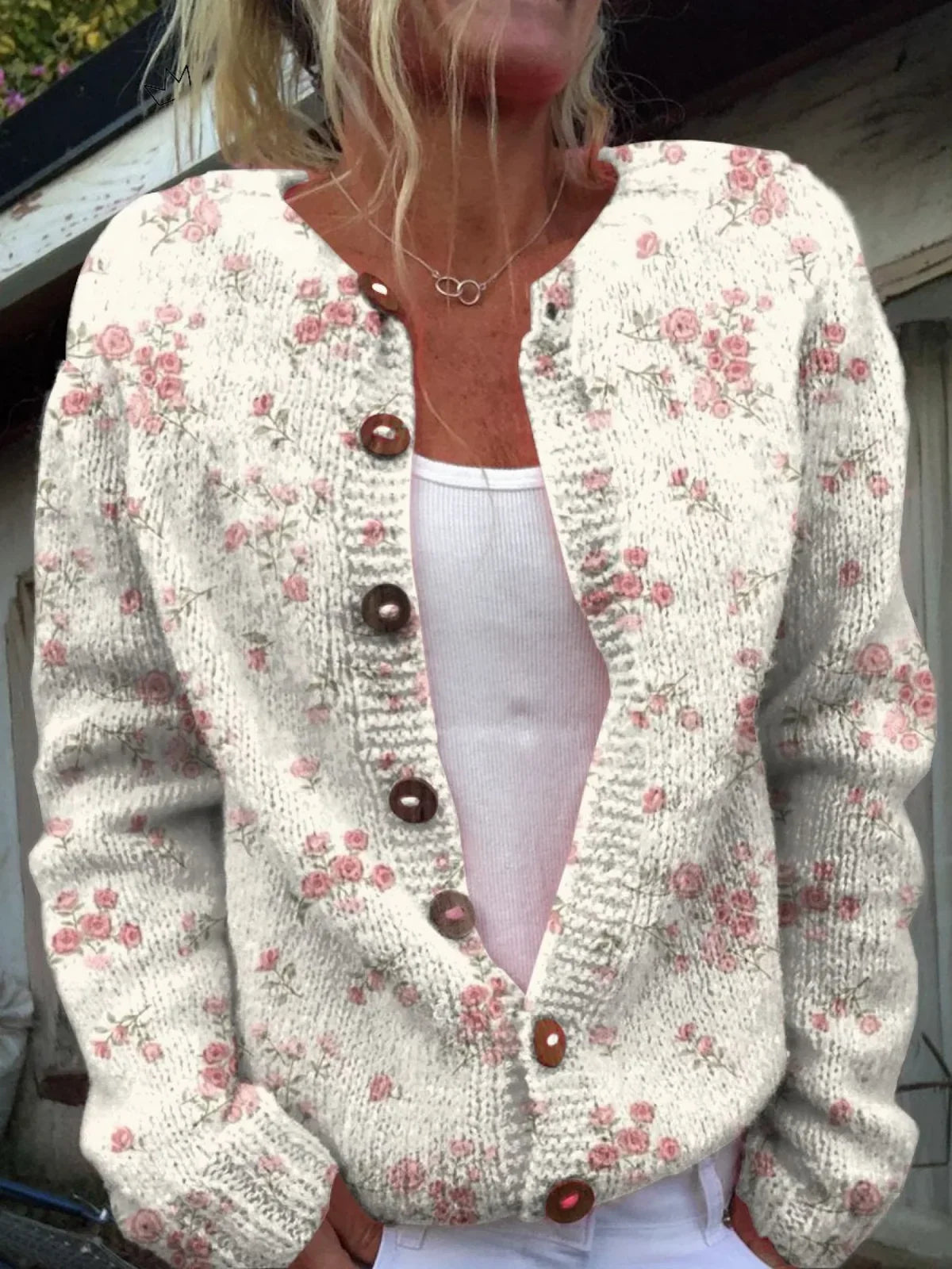Women's Cardigan Sweater | Button Front Vintage Floral