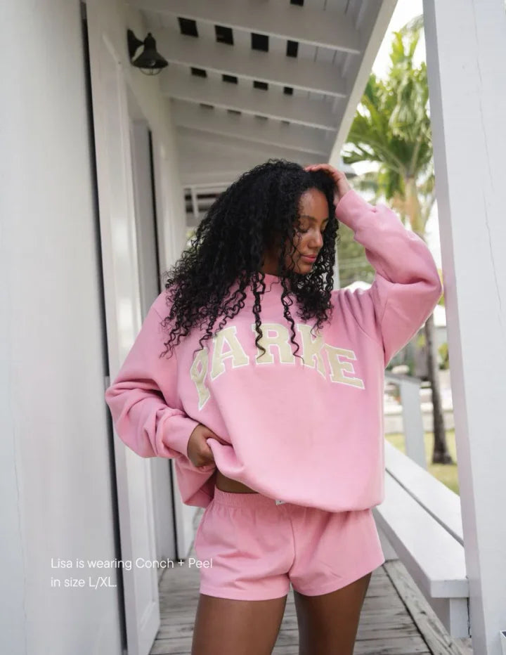 Women's Oversized Sweatshirt | Crewneck Varsity Letter Print