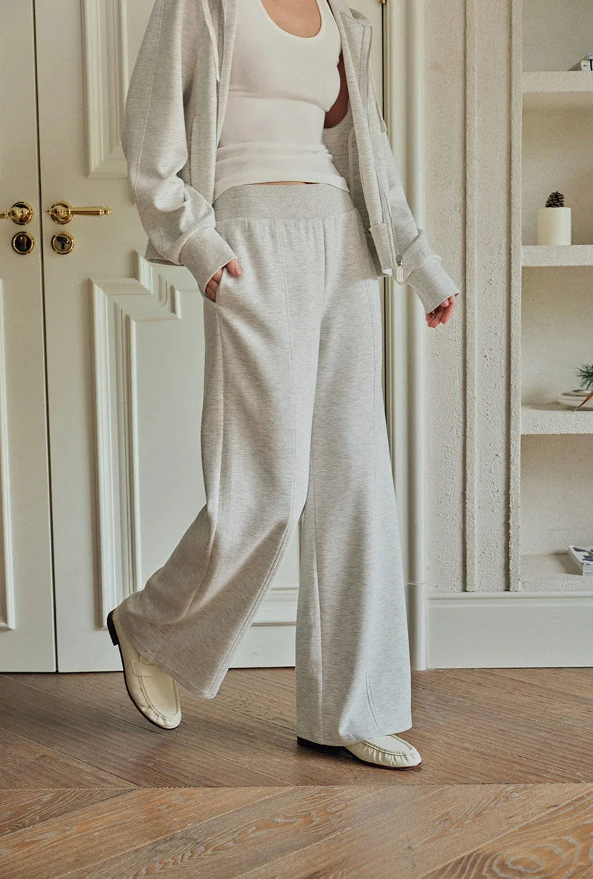 Women's Pants | Wide Leg White Cotton Blend