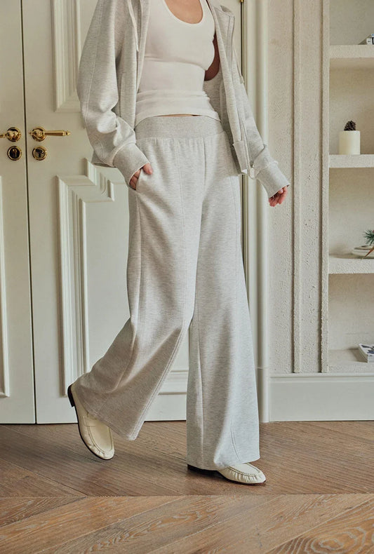 Women's Pants | Wide Leg White Cotton Blend