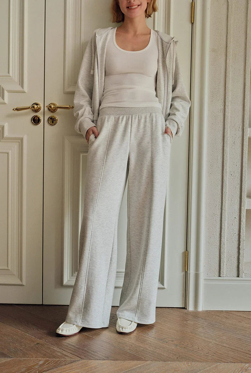 Women's Pants | Wide Leg White Cotton Blend