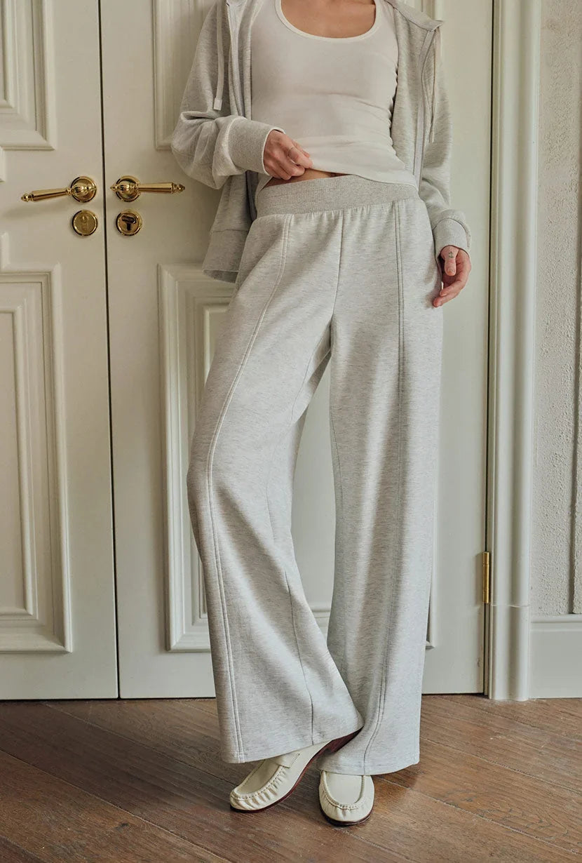 Women's Pants | Wide Leg White Cotton Blend